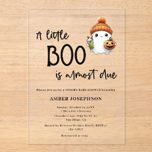 Invitations En Acrylique Baby shower d'Halloween de Little Boo