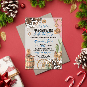 Invitations En Acrylique Baby Shower Petit Cowboy Frosté