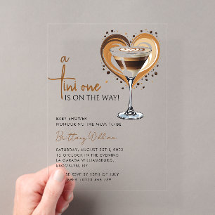 Invitations En Acrylique Baby shower Tini One Espresso Martini
