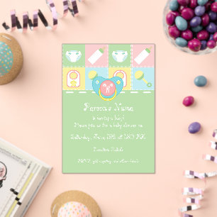 Invitations En Acrylique Baignée de Courtepoint de Bébé