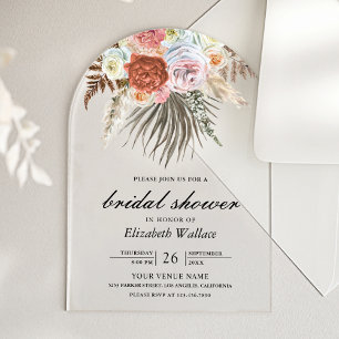 Invitations En Acrylique Baignez dans l'élégance bohème avec cette invitati