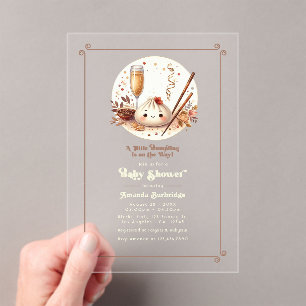 Invitations En Acrylique Bao dans le four "Un peu de dumping" Baby shower