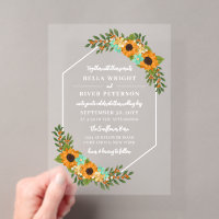 Beau cadre hexagonal de tournesols pour mariage fl