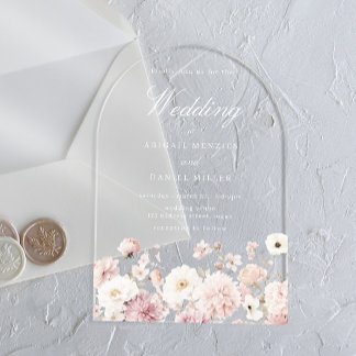 Invitations En Acrylique Beautiful Elegant Stunning Floral Wedding