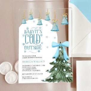 Invitations En Acrylique Bébé Il fait froid à l'extérieur du Baby shower de