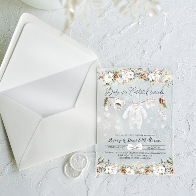 Invitations En Acrylique Bébé Son Baby shower Froid À L'Extérieur De La Lig (Créateur téléchargé)
