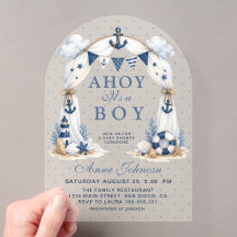 Bébé Vintage Phare Marin Ahoy C'est un Garçon