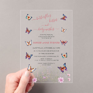Invitations En Acrylique Beurre Bisous Bébé Voeux Baby shower