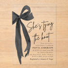 Black Bow She's Tying the Knot Fête des mariées