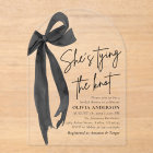 Black Bow She's Tying the Knot Fête des mariées