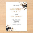 Black Gold Floral Élégant Parti de retraite modern