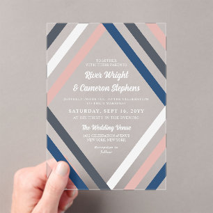 Invitations En Acrylique Bleu Gris Diamant Gris Gris Gris Gris Gris Gris Gr