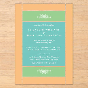 Invitations En Acrylique Bloc Pastel Moderne - Couleurs Tropicales - Mariag