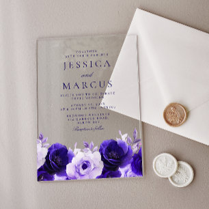 Invitations En Acrylique Blue Elegance : Magnifique Mariage Rose