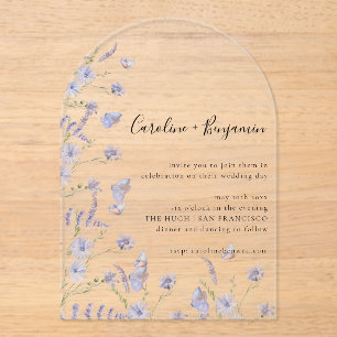 Invitations En Acrylique Boho minimaliste noir blanc Floral Art Mariage Acr