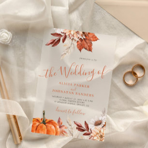 Invitations En Acrylique Boho rustique automne automne mariage botanique