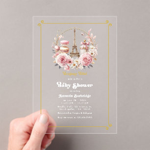 Invitations En Acrylique Bonjour Bébé Fête Prénatale Bébé Chic Parisien