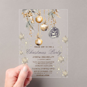 Invitations En Acrylique Boules de décoration vintage Snowflakes Company