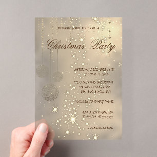 Invitations En Acrylique Boules de Noël élégantes et tendance, fête de Noël