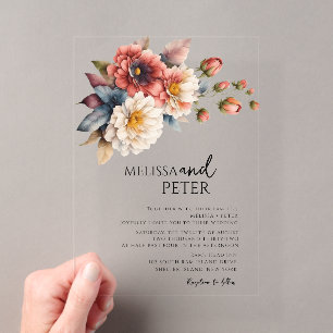 Invitations En Acrylique Bouquet fleur sauvage de fleurs Mariage