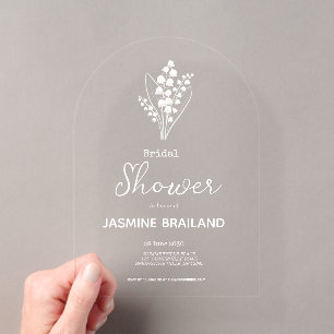 Invitations En Acrylique Bouquet Moderne de Muguet Mariage  
