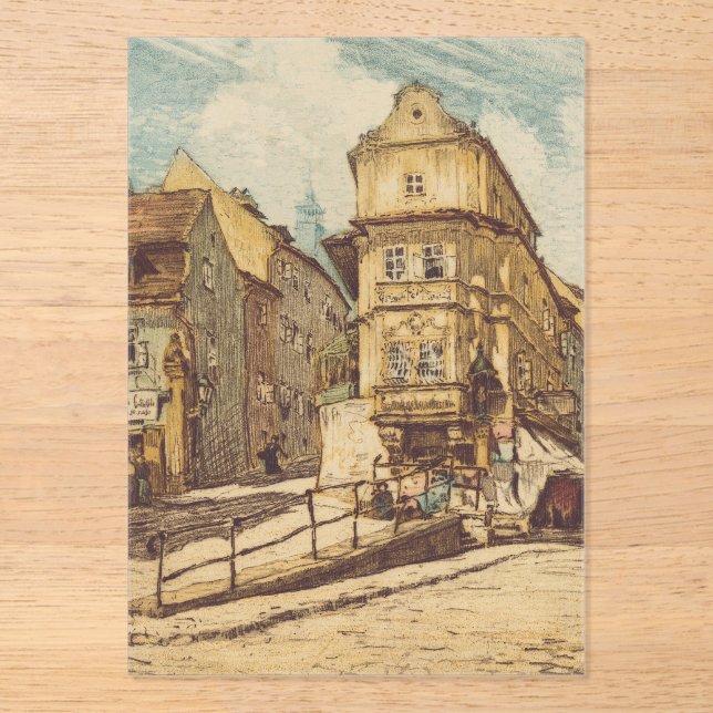 Invitations En Acrylique Bratislava par Richard Lux Siècle Eau-forte coloré (Recto)