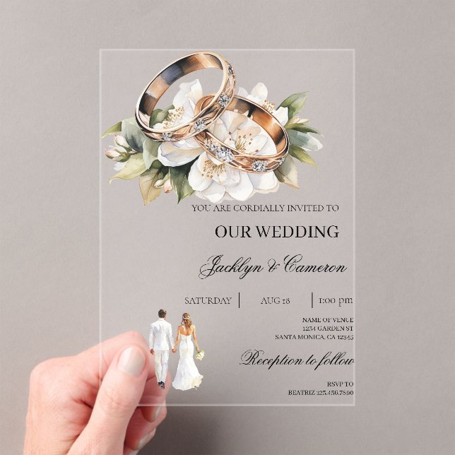 Invitations En Acrylique Bride et groom (In situ (ordinateur de poche))