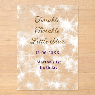 Invitations En Acrylique Brown pailleté scintille scintille petite étoile a