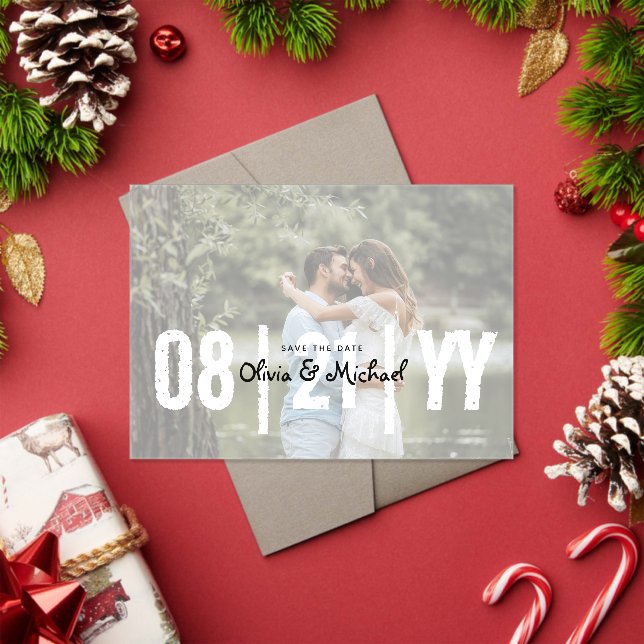 Invitations En Acrylique BUDGET Mariage acrylique Enregistrer la date photo (Insitu (vacances))