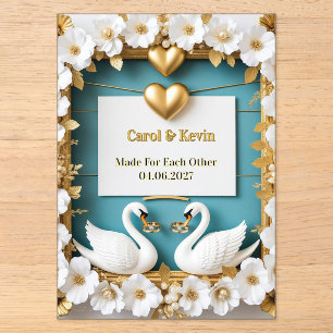 Invitations En Acrylique Cadre de mariage cygne pour décoration de mariage