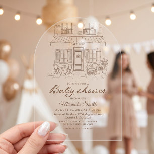 Invitations En Acrylique Cafe Bebe Baby Shower