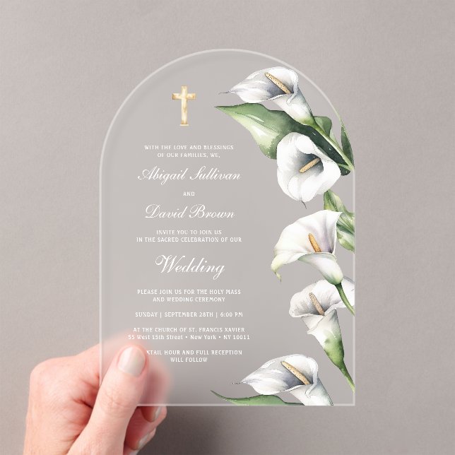Invitations En Acrylique Calla Lilies Arch Wedding (In situ (ordinateur de poche))