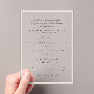 Invitations En Acrylique Calligraphie minimaliste élégante claire