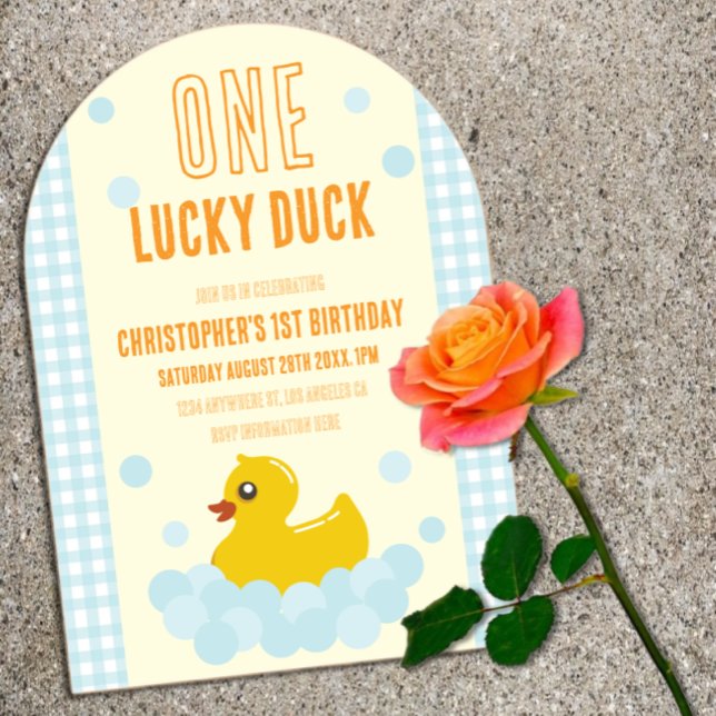 Invitations En Acrylique Canard 1er anniversaire (Créateur téléchargé)