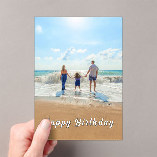Invitations En Acrylique Carte d'anniversaire personnalisée avec votre phot