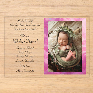 Invitations En Acrylique Carte d'annonce plate