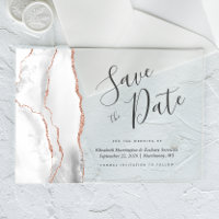 Carte de mise en vente or rose gris et agate