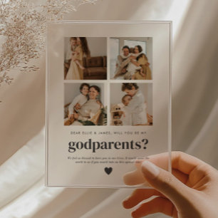 Invitations En Acrylique Carte de Proposition de Parrainage pour Photo