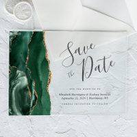 Carte de rappel de date moderne émeraude verte aga