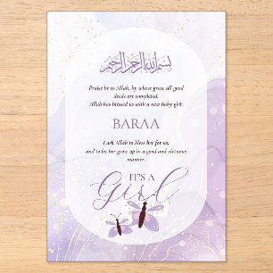 Invitations En Acrylique Carte de vœux Aqiqah modifiable pour bébé C'est un