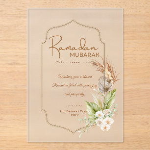 Invitations En Acrylique Carte de vœux élégante Ramadan Moubarak givré