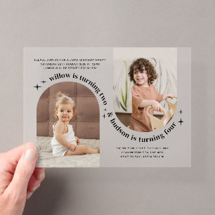 Invitations En Acrylique Carton d'invitation conjoint d'anniversaire Photo