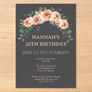 Invitations En Acrylique Carton d'invitation d'anniversaire avec cadre d'ar
