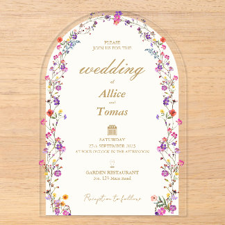 Invitations En Acrylique Carton d'invitation de mariage en acrylique à arch