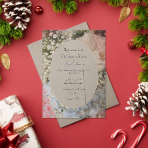 Invitations En Acrylique Carton d'invitation de mariage floral bleu et blan
