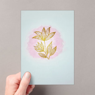 Invitations En Acrylique Carton d'invitation de mariage rose à motif floral