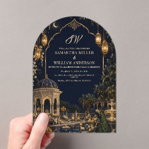 Invitations En Acrylique Carton d'invitation de mariage sud-asiatique royal