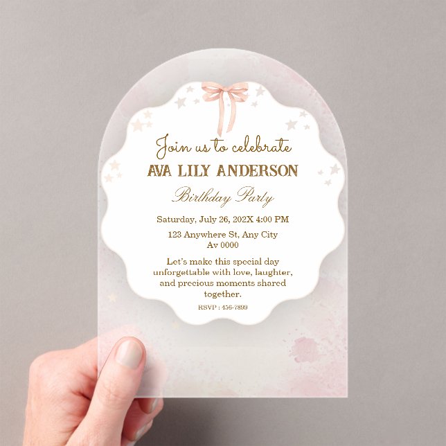 Invitations En Acrylique Carton d'invitation élégant en acrylique pour anni (In situ (ordinateur de poche))