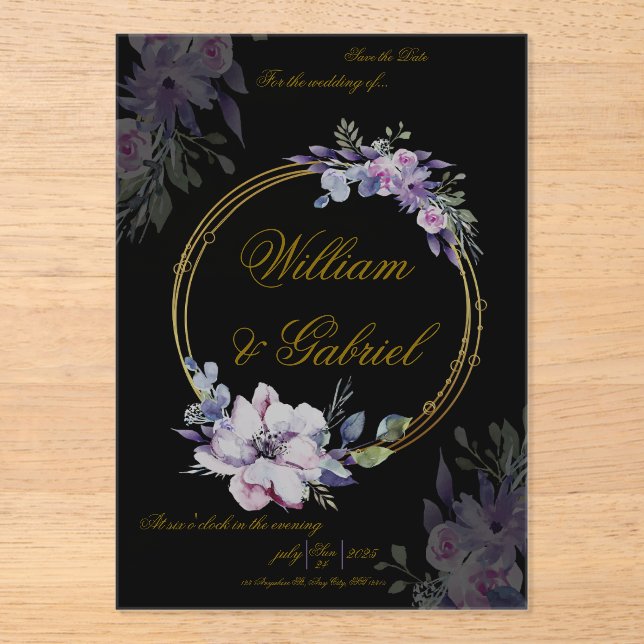 Invitations En Acrylique Carton d'invitation en acrylique (Recto)