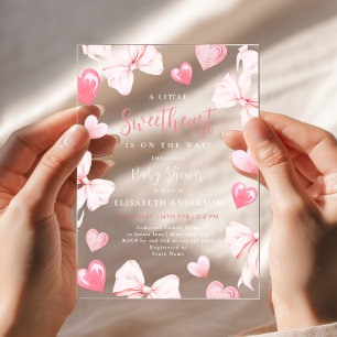 Invitations En Acrylique Carton d'invitation pour Baby Shower Little Sweeth